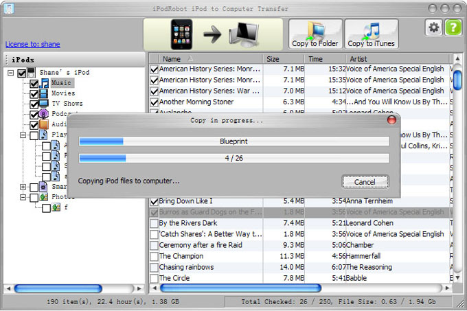 Transfering from iPod Touch to iTunes