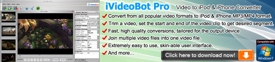 iVideoBot Pro iPod & iPhone Video Converter