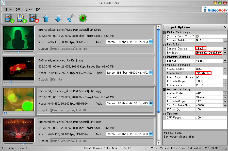 Convert video for iPad
