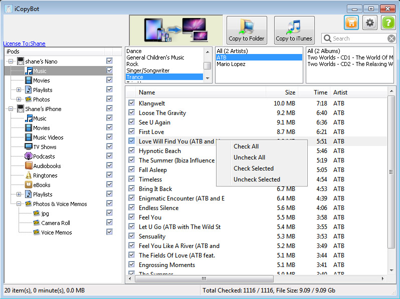 Transfer songs from iPod to PC
