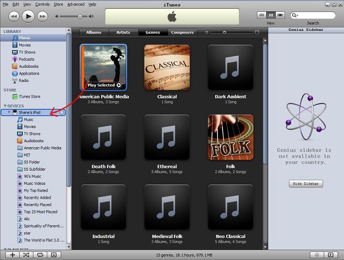 Manually add music to iPod