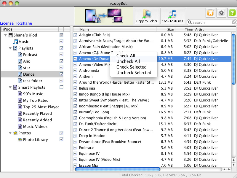 Transfer songs from iPod to Mac