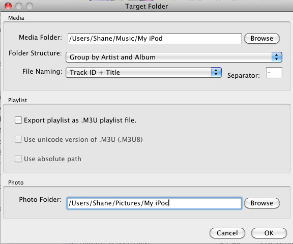From iPod to Mac Folder