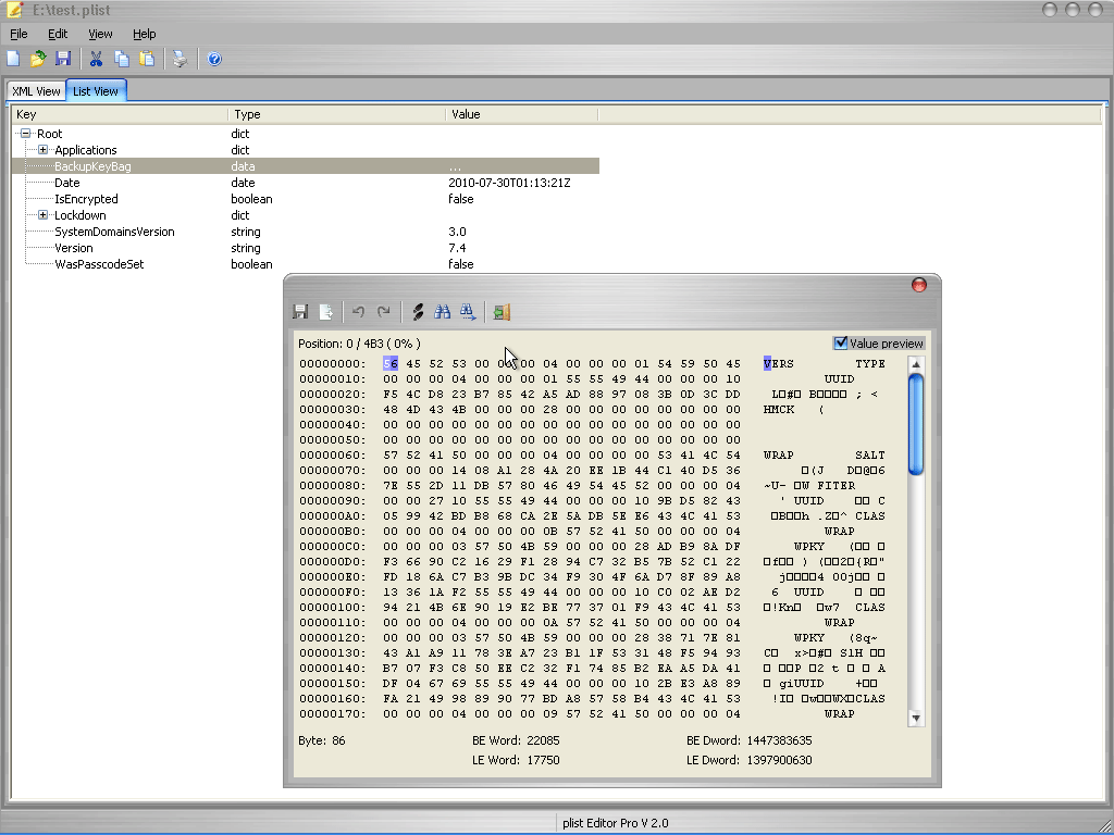 plist editor